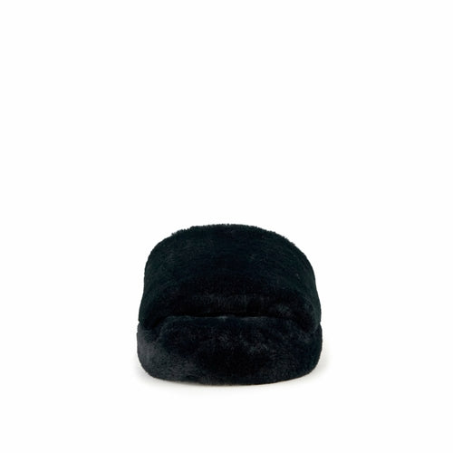 Women's Geneva Faux Fur Slipper Black